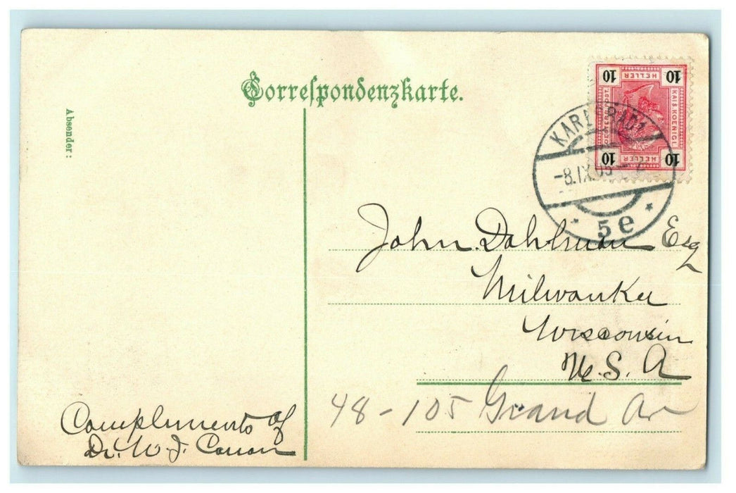 1905 Hans Heiling bei Karlsbad Germany Posted Antique Postcard