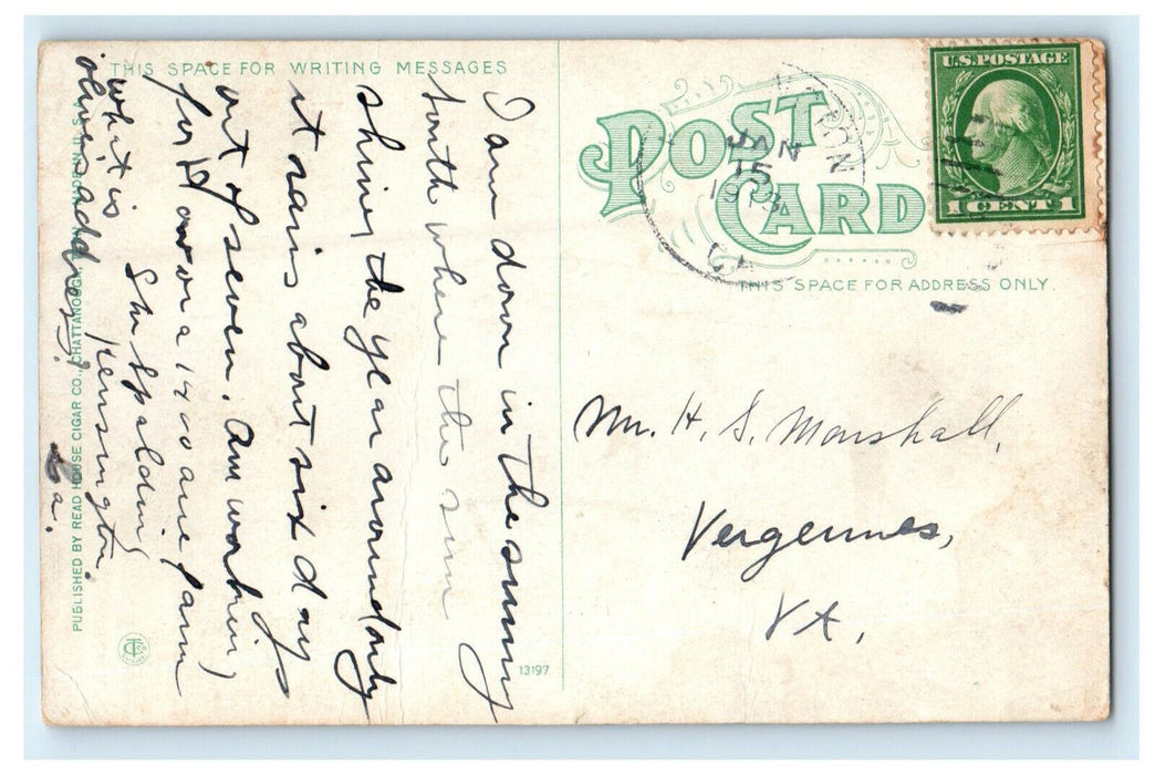 1913 Chickamauga Bluff Lookout Mountain Chattanooga Tennessee TN Postcard