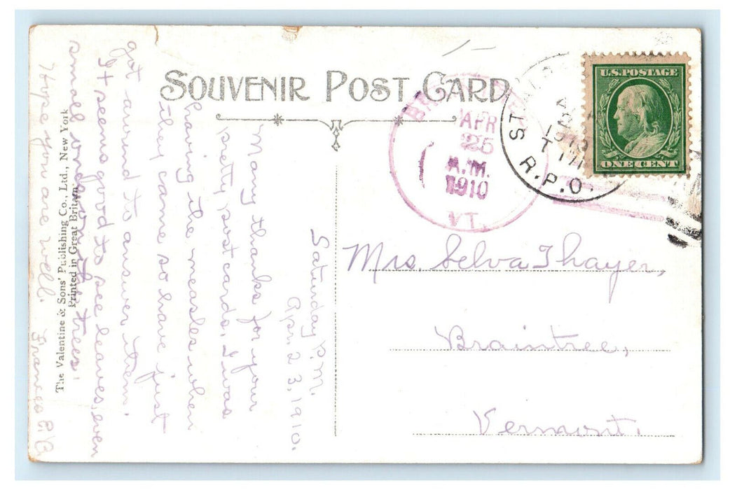 1910 New England State Limited Near South Royalton VT Braintree VT RPO Postcard