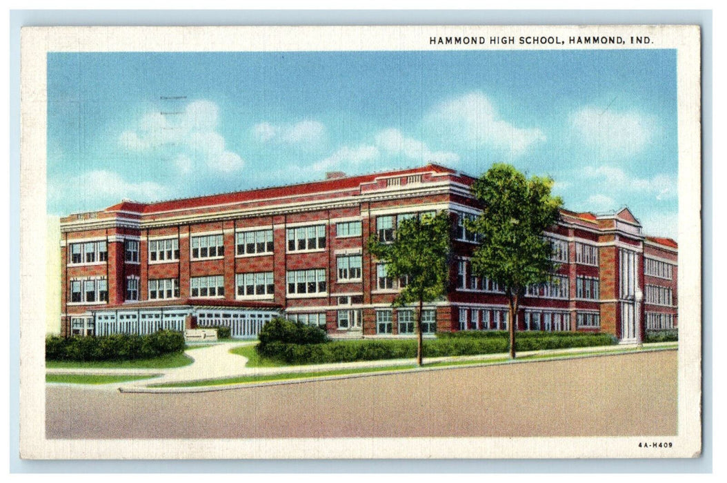 1936 Hammond High School, Hammond Indiana IN Vintage Posted Postcard