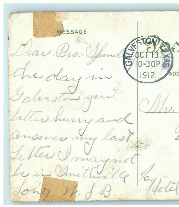 1912 Interior of Union Depot Galveston Texas TX Posted Antique Postcard