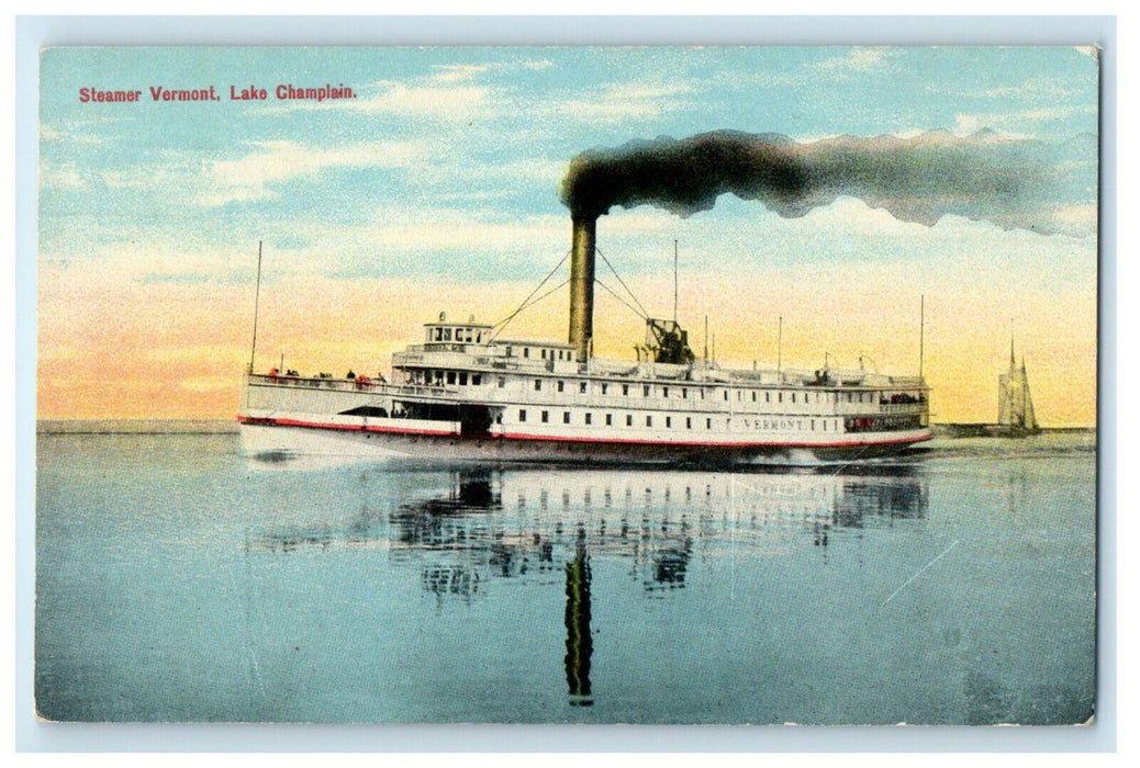 c1910s Steamer Vermont, Lake Champlain VT Unposted Antique Postcard