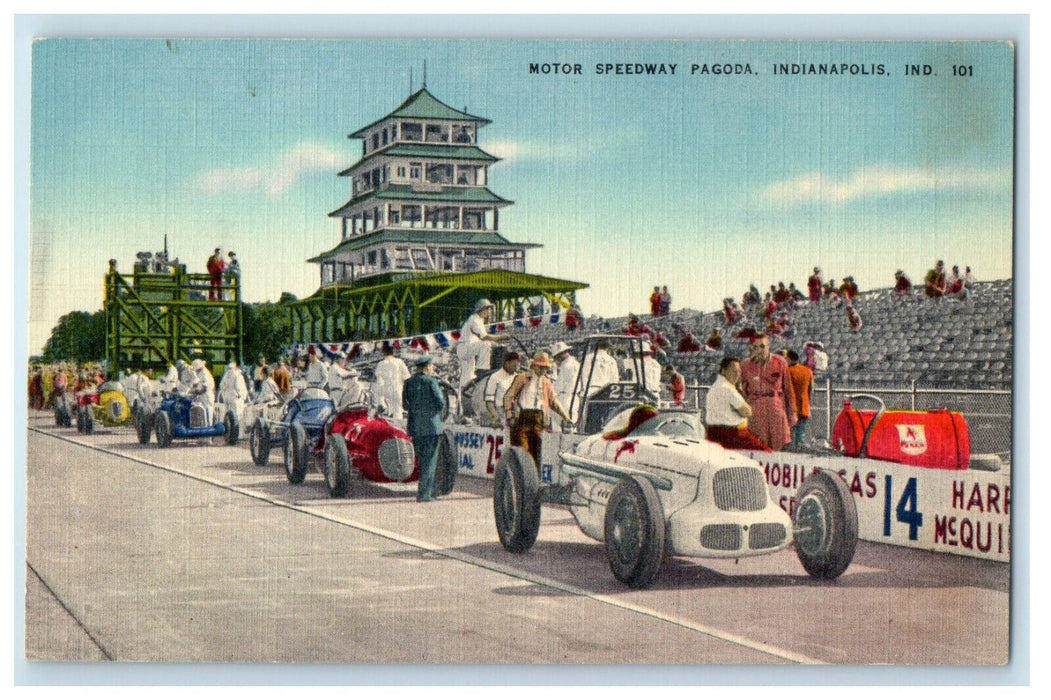 c1940s Motor Speedway Pagoda Indianapolis Indiana IN Posted Postcard