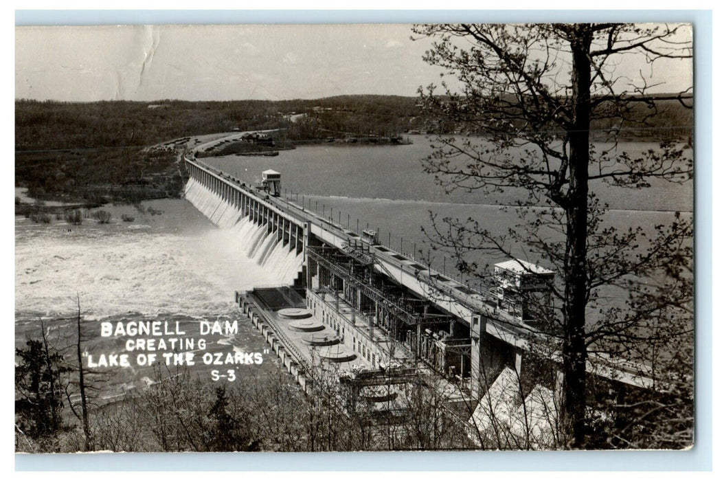 1948 Bagnell Dam Lake of Ozarks Springfield Missouri RPPC Photo Antique Postcard