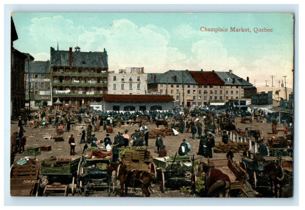 c1910s Champlain Market Quebec Canada CA Antique Unposted Foreign Postcard