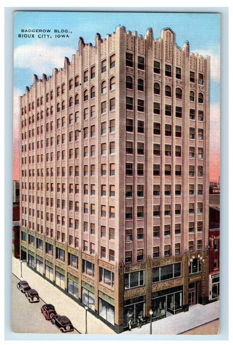 1937 Badgerow Building Sioux City Iowa IA Posted Vintage Postcard