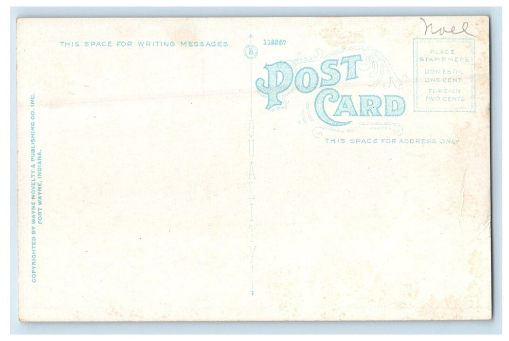 c1920's Post Office Building Street View Connersville Indiana IN Postcard