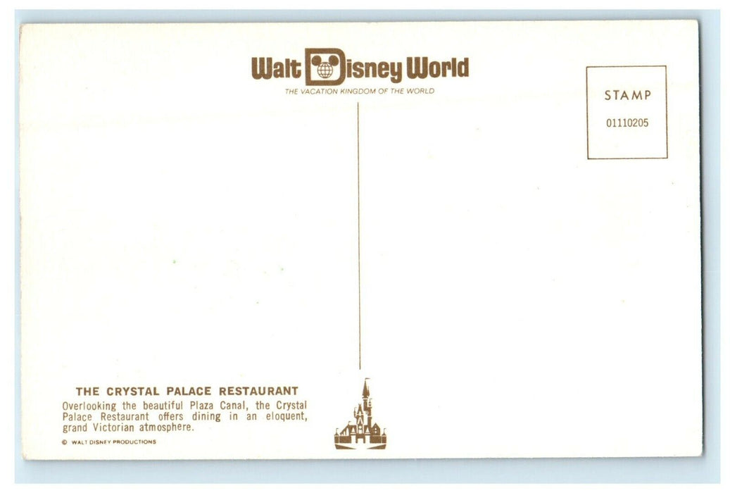 Walt Disney World The Crystal Palace Restaurant Overlooking Plaza Canal Postcard