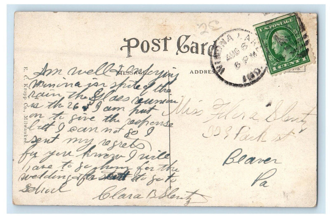 c1910's On Swiss Terrace View Winona Lake Indiana IN Posted Antique Postcard