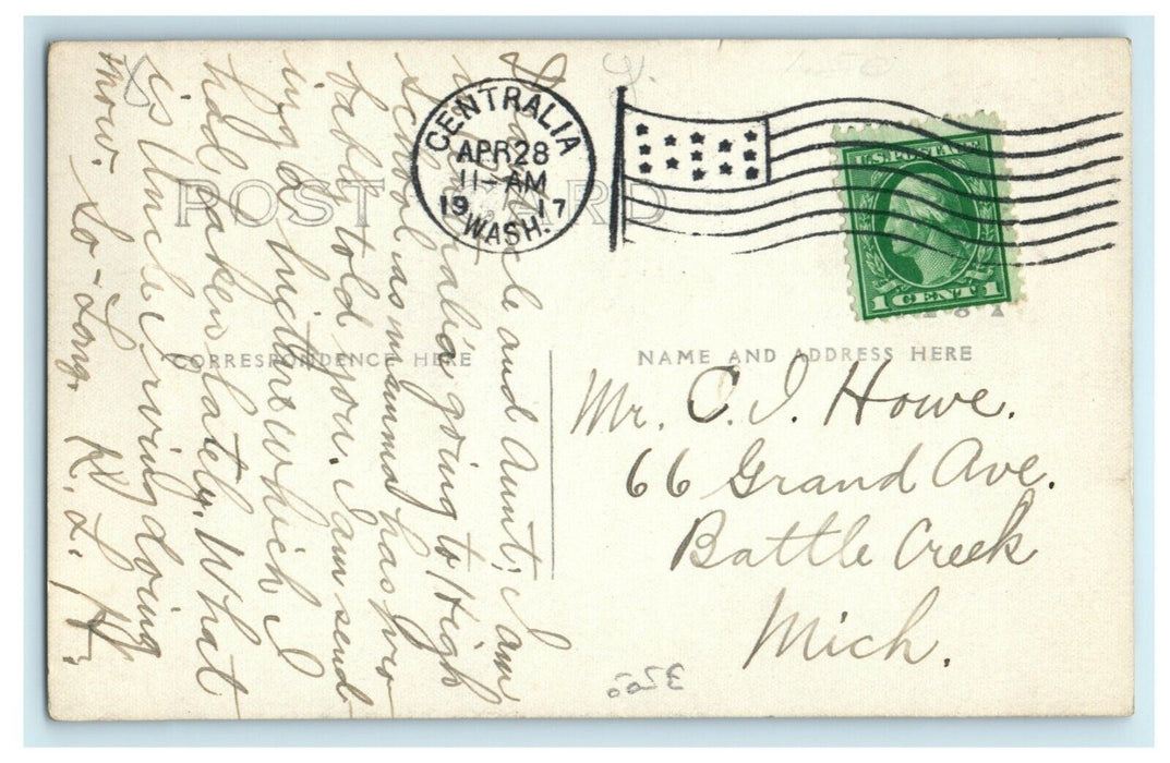 1917 Scenic Train Ride to Mt. Rainier Washington WA RPPC Photo Antique Postcard