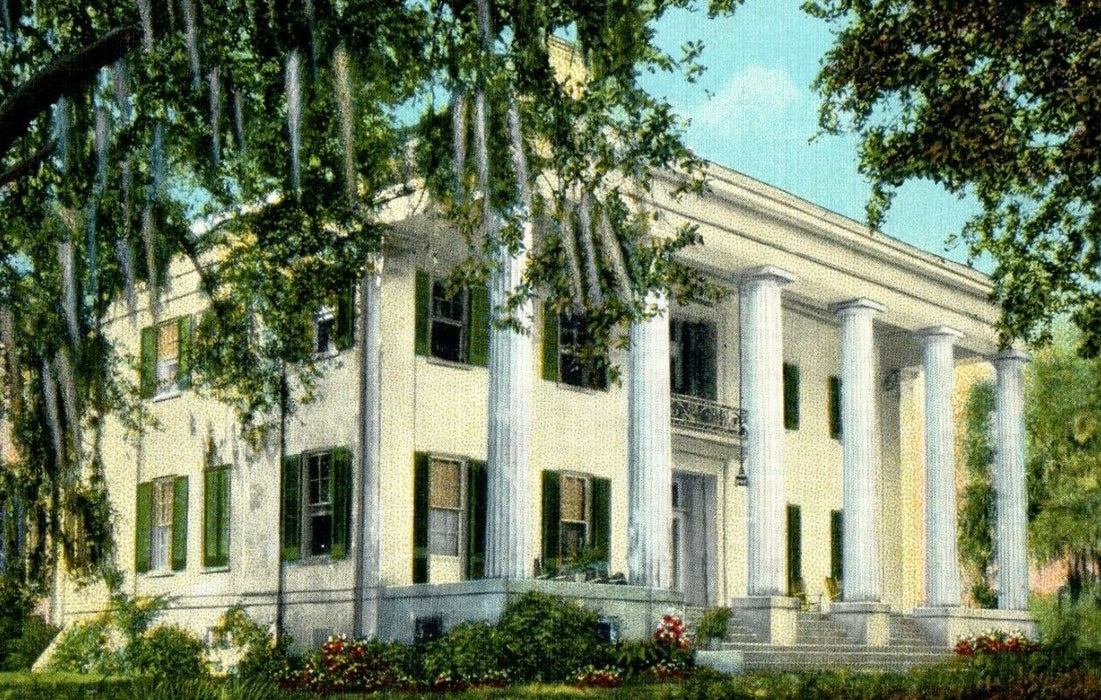 c1940's D' Evereux Home Terrace Garden View Natchez Mississippi MS Postcard
