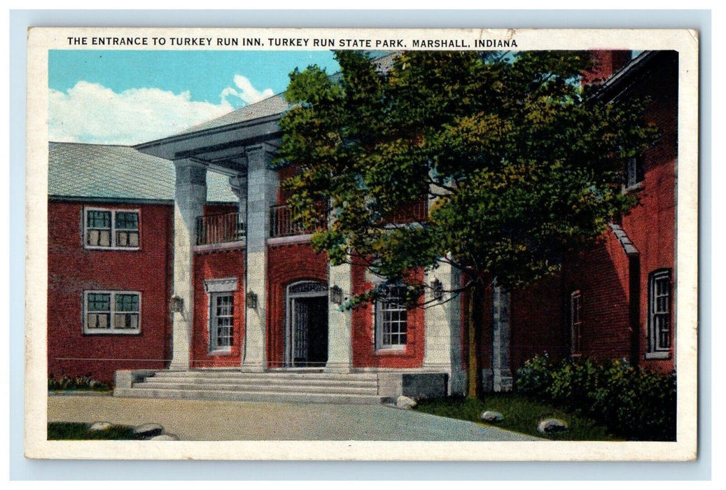 c1930's The Entrance To Turkey Run Inn State Park Marshall Indiana IN Postcard