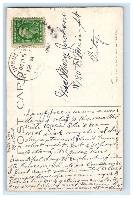 1912 The Storage Dam at Night, Columbus Ohio OH Antique Posted Postcard