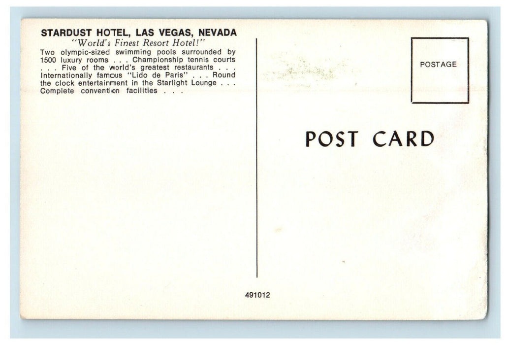 View Of Stardust Hotel Swimming Pool Las Vegas Nevada NV Vintage Postcard