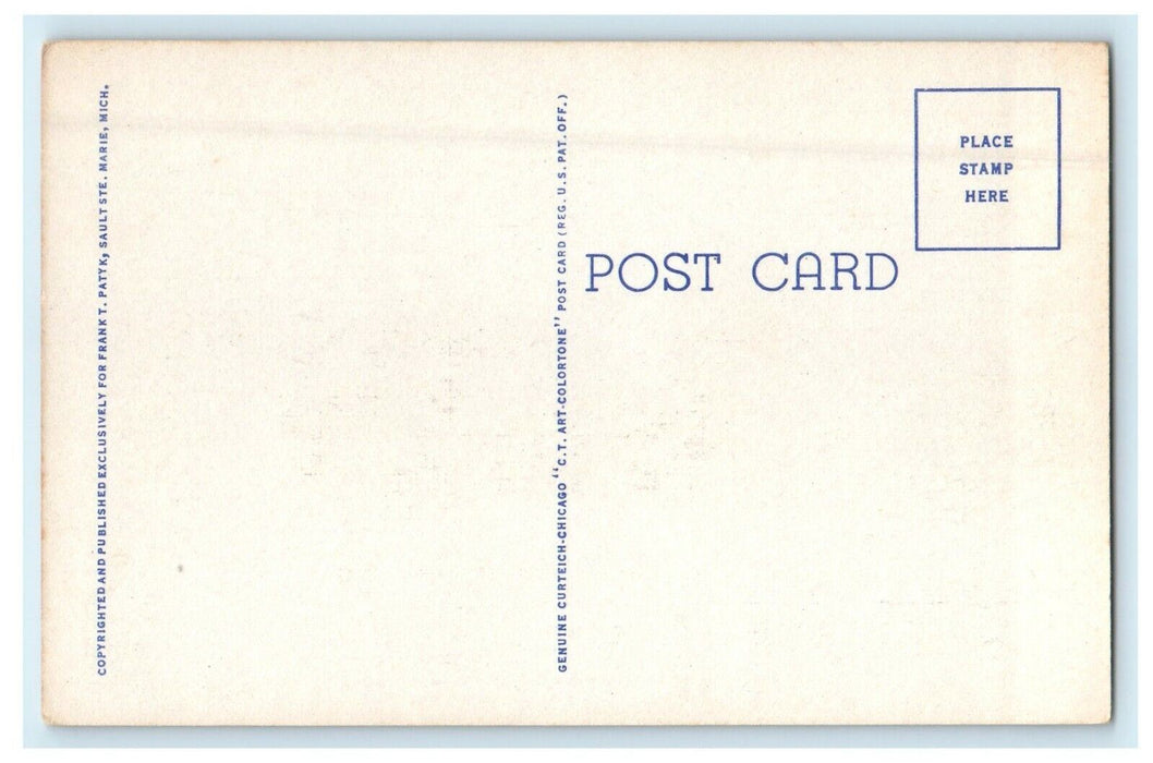 c1940's Steamer Farrell Flagship At The Pittsburgh S. S Co Soo Michigan Postcard