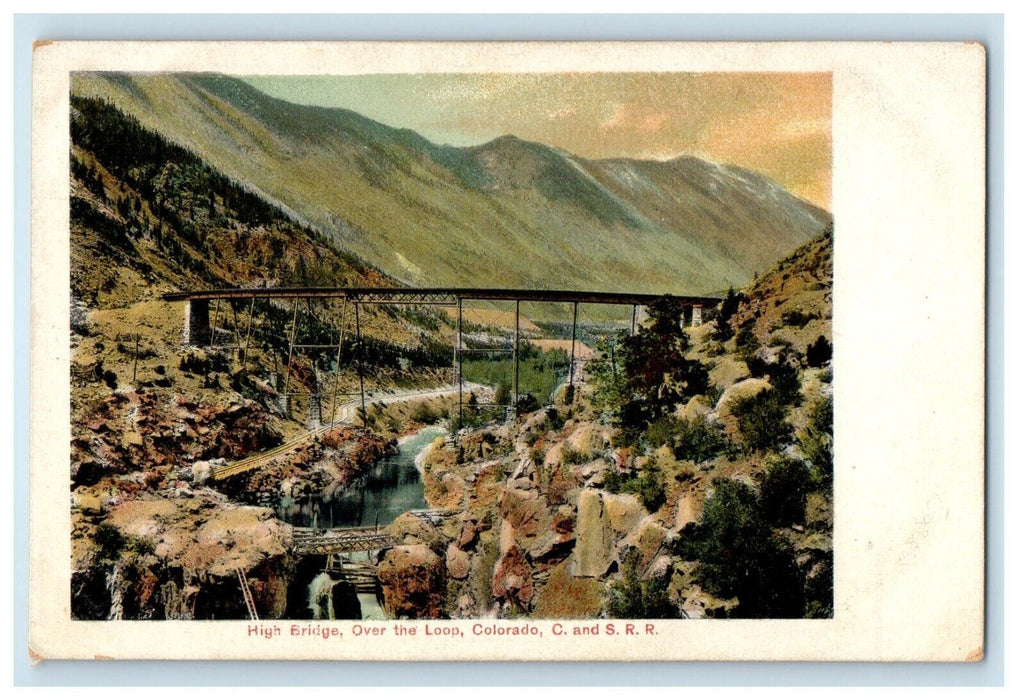 High Bridge Over The Loop Colorado C. And S. R. R. Railroad Trail Postcard
