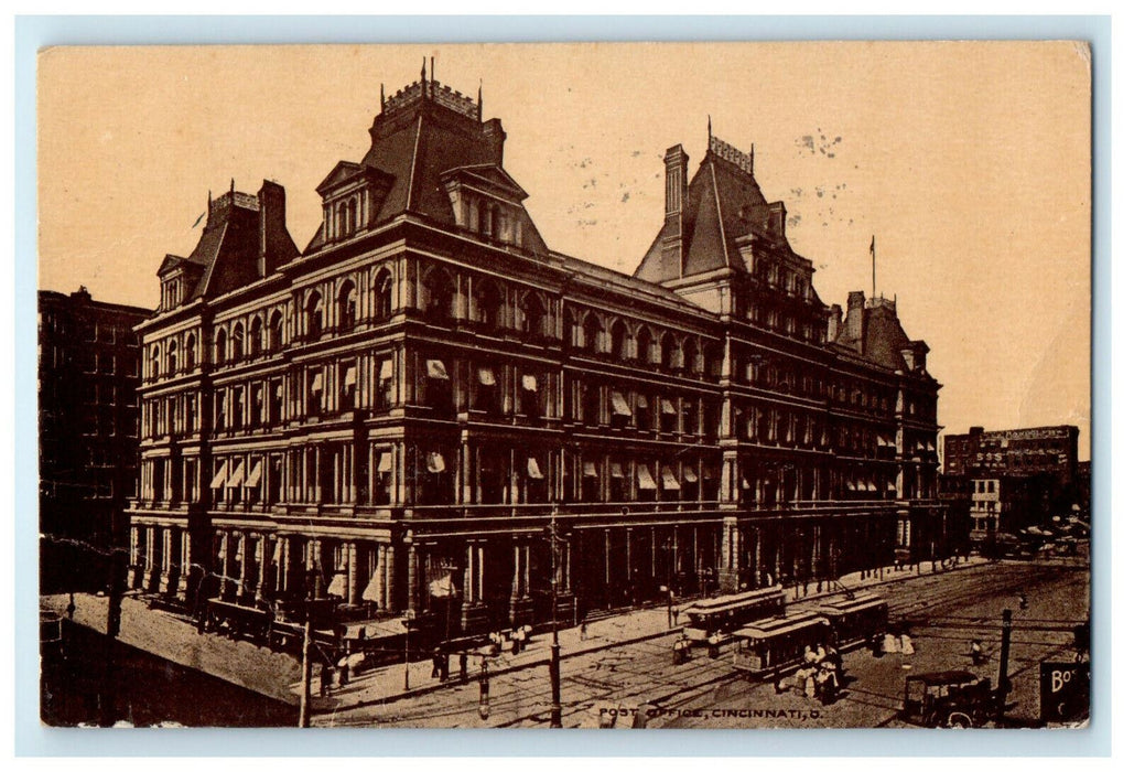 1911 Tranvia Scene, Post Office, Cincinnati Ohio OH Posted Antique Postcard