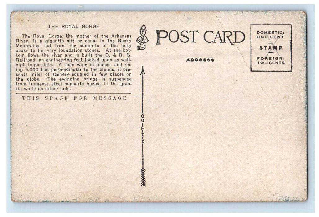 The Royal George Canon Of Arkansas River Colorado CO, Locomotive Train Postcard