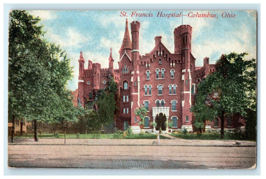 1908 Altona NY St. Francis Hospital, Columbus Ohio OH Posted Antique Postcard