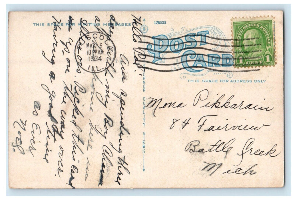 1934 Devil's Punch Bowl In Rock Hollow Turkey Run State Park Indiana IN Postcard