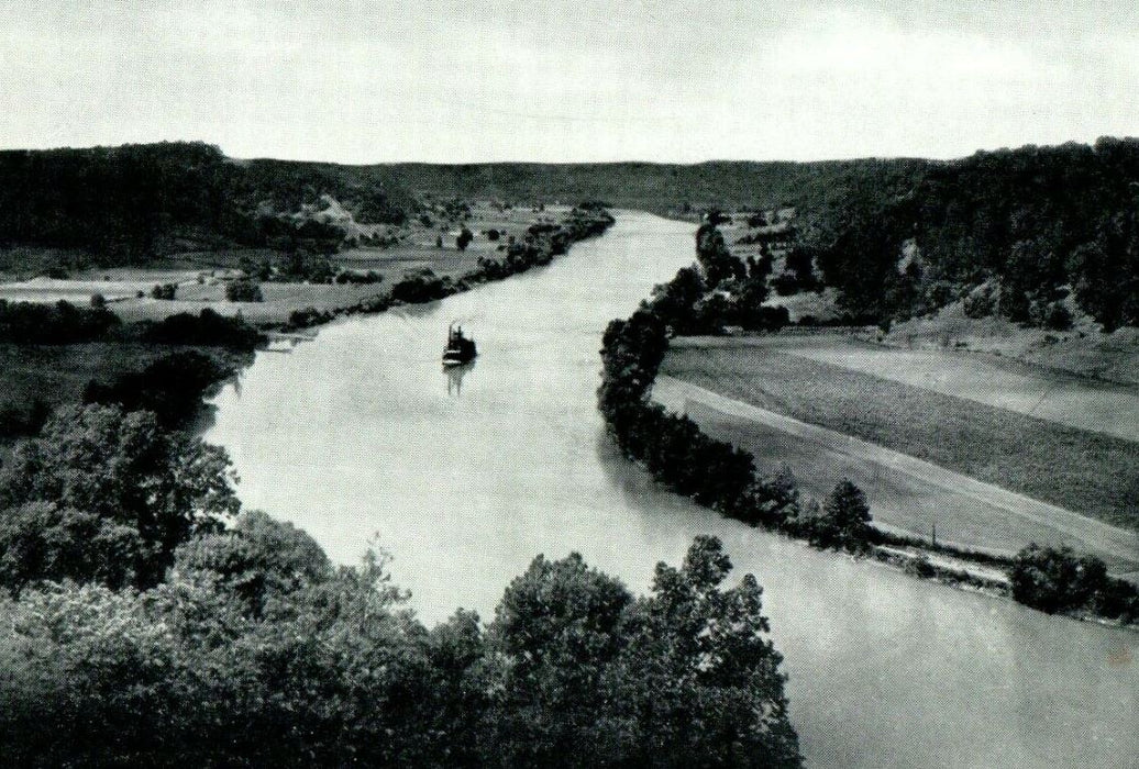 Bird's Eye View Of Long Beach Muskingdum River North Of Malta Ohio OH Postcard