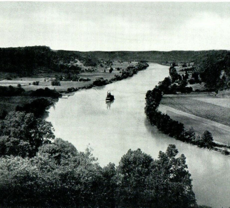 Bird's Eye View Of Long Beach Muskingdum River North Of Malta Ohio OH Postcard