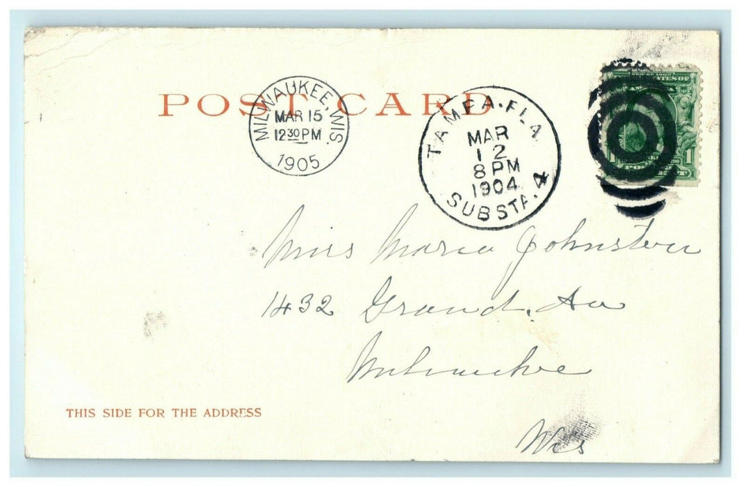 1904 Tampa Bay Hotel Florida FL Substation 4 Posted Antique Postcard