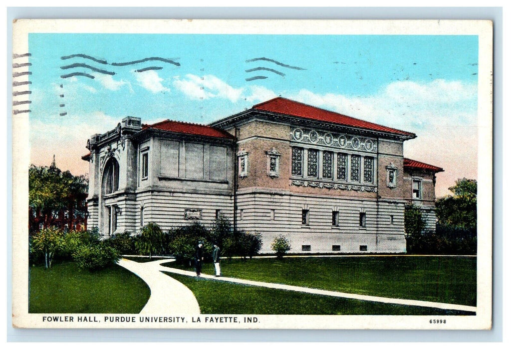 1934 Fowler Hall Purdue University La Fayette Indiana IN Posted Vintage Postcard