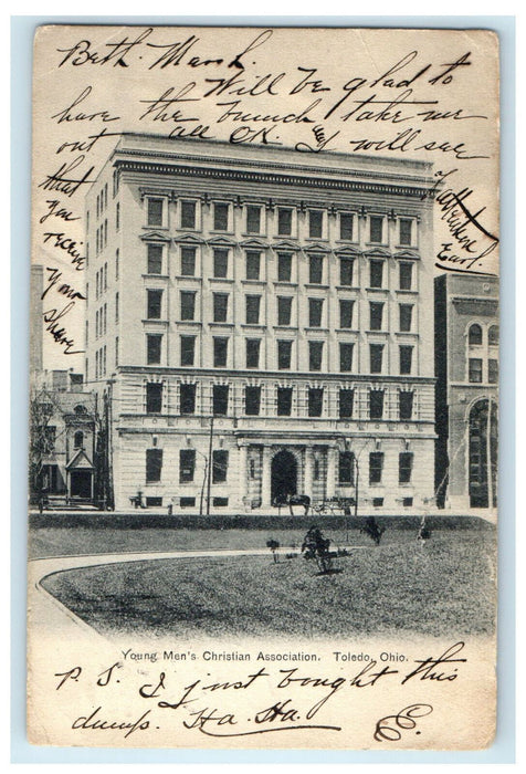 1906 Young Men's Christian Association, Toledo Ohio OH Antique RPO Postcard