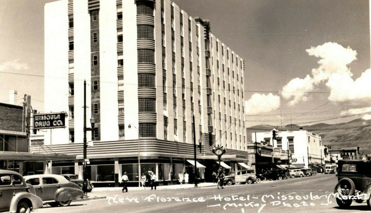 c1940's New Florence Hotel Missoula Montana RPPC Photo Vintage Postcard