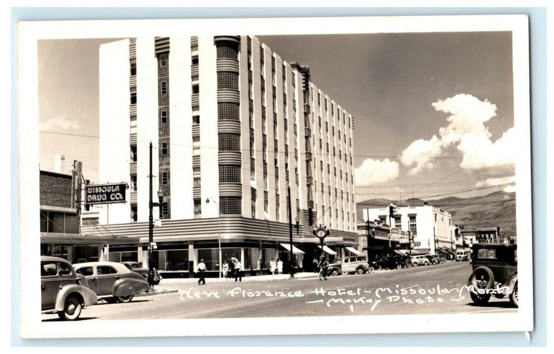 c1940's New Florence Hotel Missoula Montana RPPC Photo Vintage Postcard