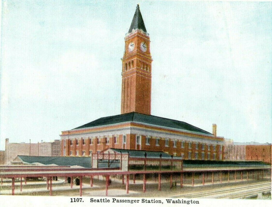 1913 Seattle Passenger Station Washington WA Posted Antique Postcard