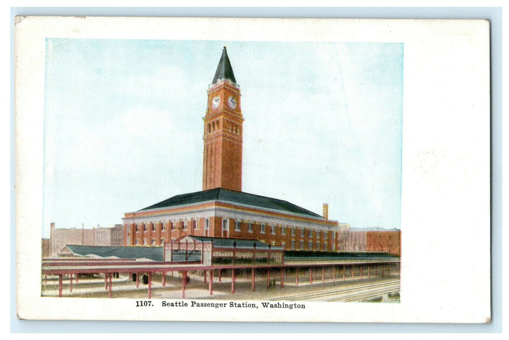 1913 Seattle Passenger Station Washington WA Posted Antique Postcard