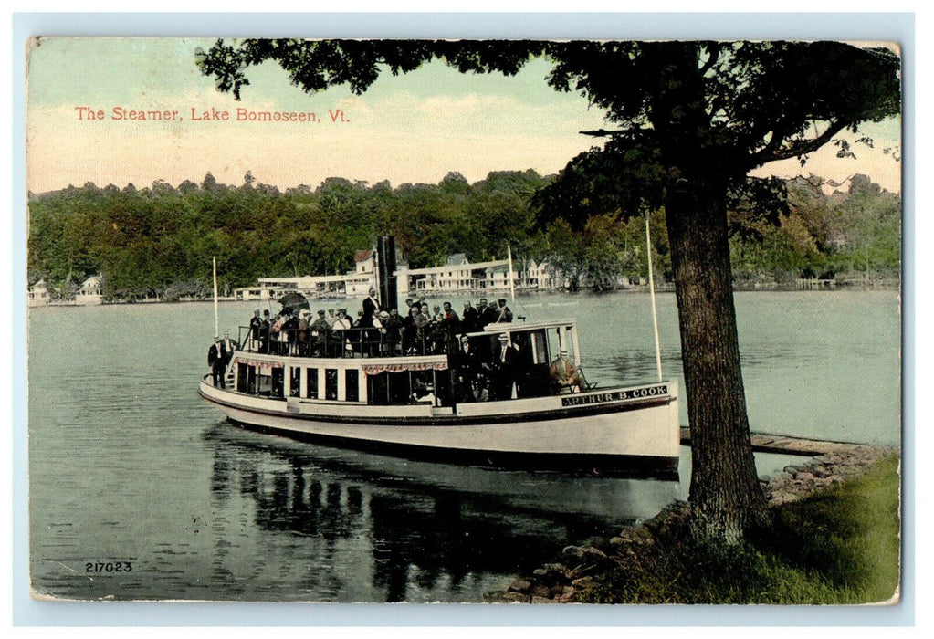 1913 The Steamer Lake Bomoseen Vermont VT Posted Antique Postcard