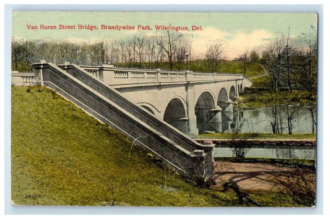1915 Van Buren Street Bridge Brandywine Park Wilmington Delaware DE Postcard