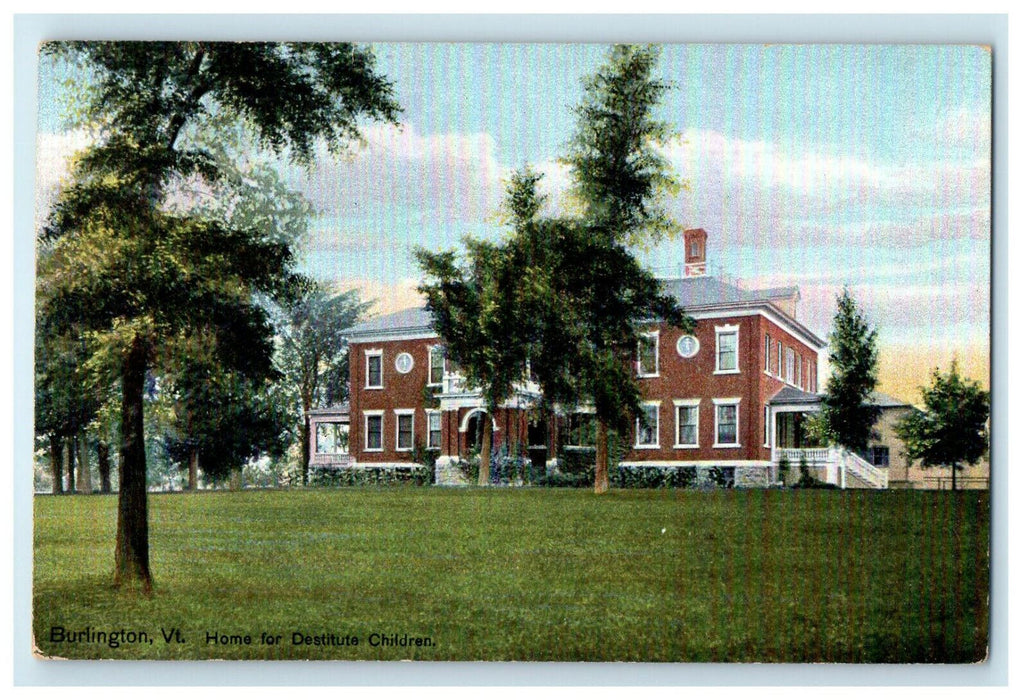 c1910s Home for Destitute Children Burlington Vermont VT Posted Postcard