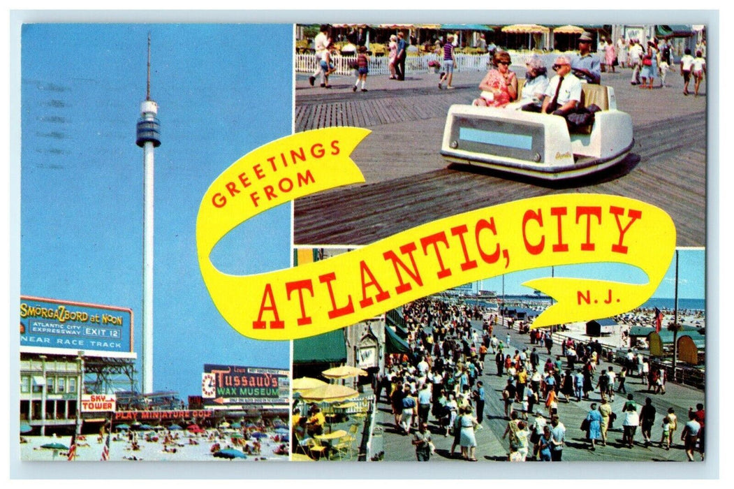 1973 Greetings From Atlantic City New Jersey NJ Multiview Postcard