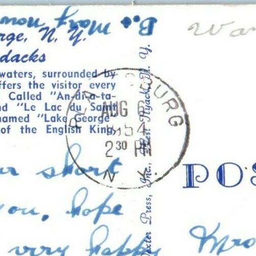 1954 Greetings From Lake George New York NY Multiview Postcard