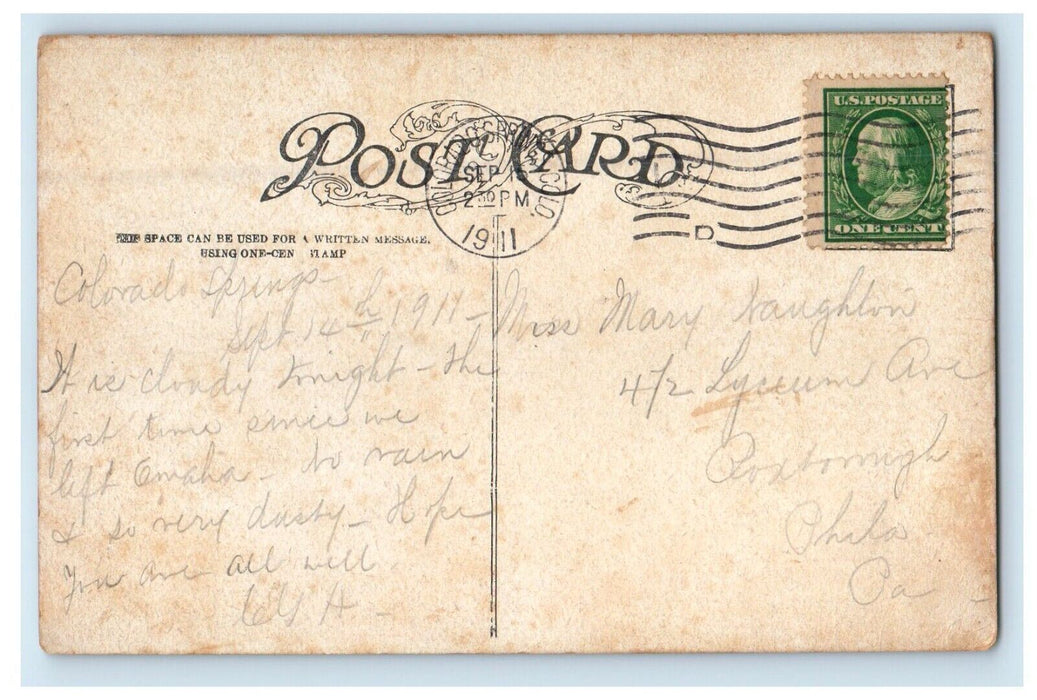 1911 Pike's Peak Cog Road Depot Manitou Colorado CO Posted Antique Postcard