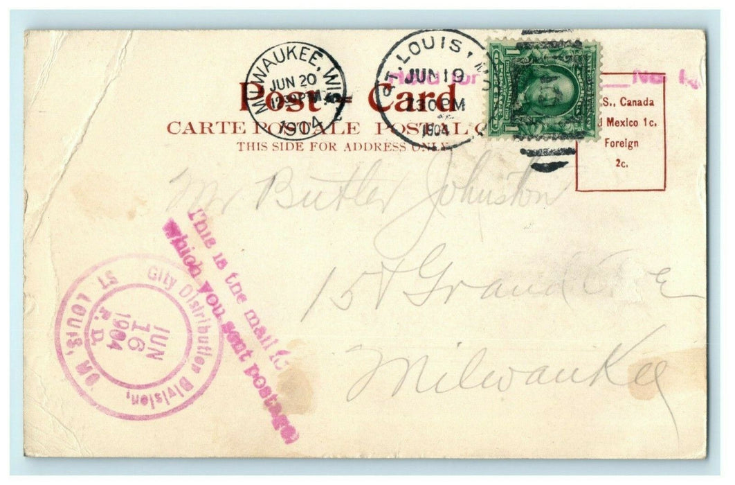 1904 Japan on the Pike St. Louis World's Fair Postmark Posted Antique Postcard