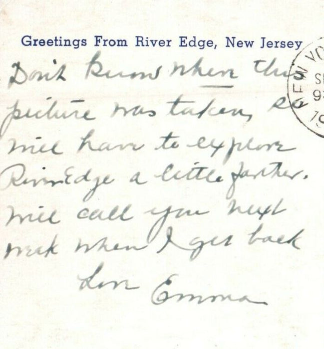 1953 Greetings From River Edge New Jersey NJ Vintage Postcard