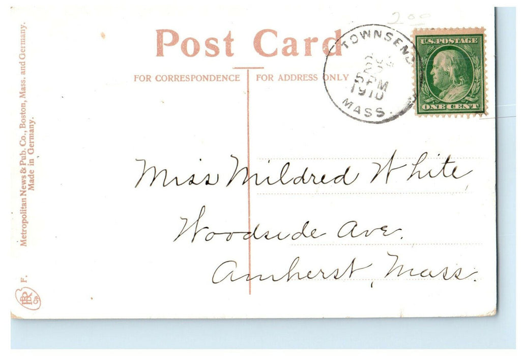 1910 View of Catholic Church & Parsonage Ayer, Massachusetts MA Postcard