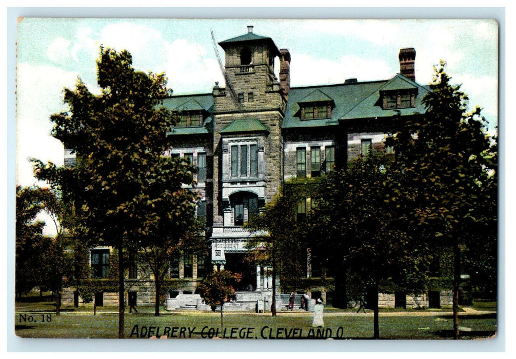 1908 Adelbery College, Cleveland Ohio OH Antique Posted Cancel Postcard