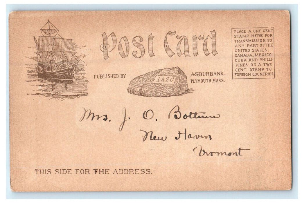 c1905s Embarkation of the Pilgrims Painting Washington DC Posted Postcard