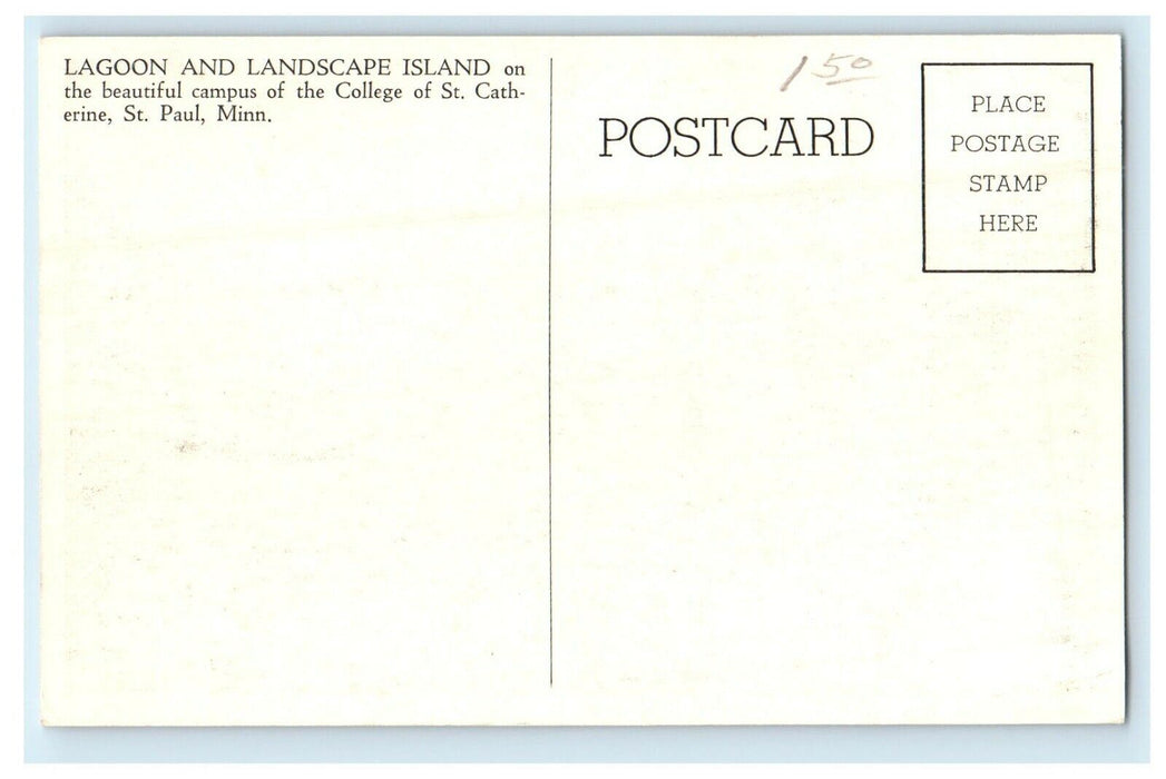 c1940's Lagoon And Landscape Island College Campus St. Paul Minnesota Postcard