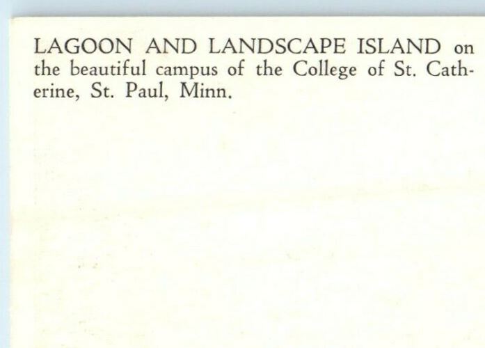 c1940's Lagoon And Landscape Island College Campus St. Paul Minnesota Postcard