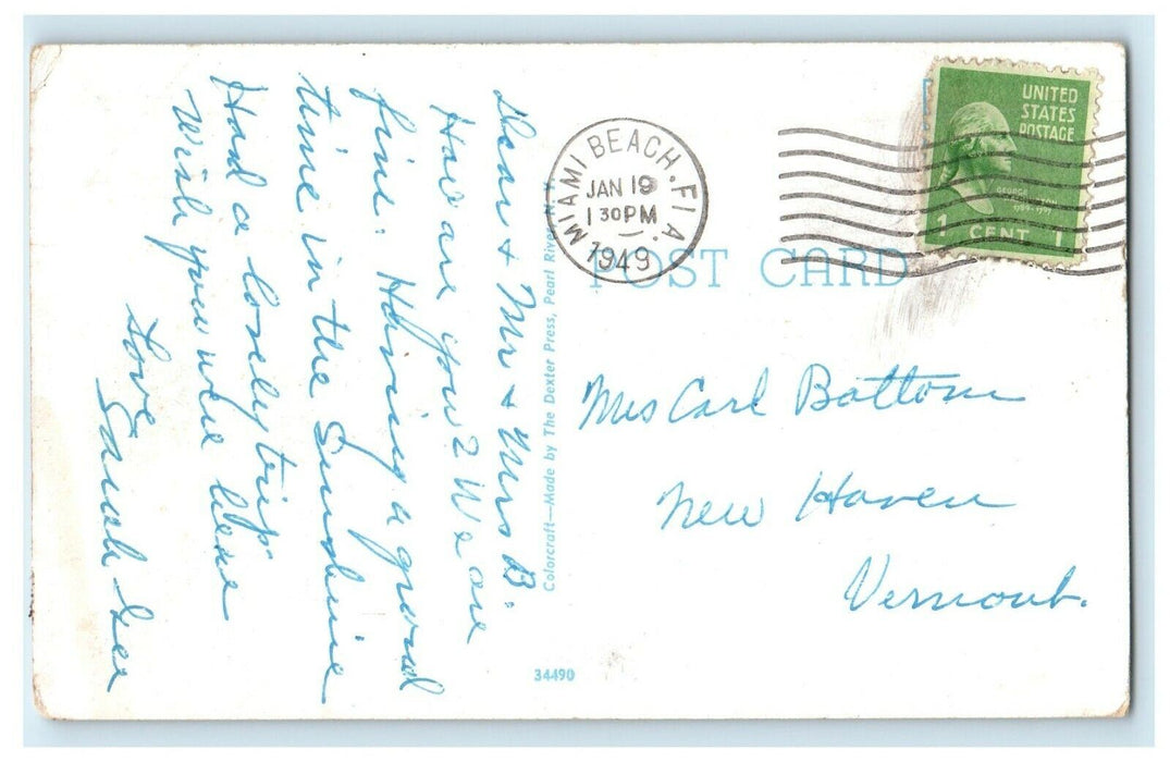 1949 New River And Yachts From Andrews Ave, Fort Lauderdale Florida FL Postcard