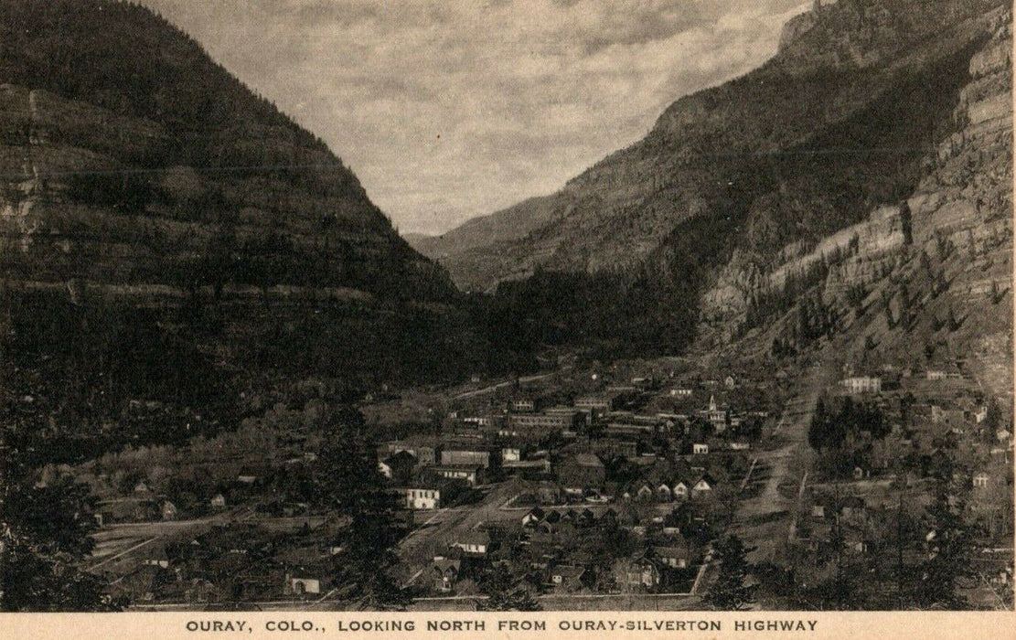 c1920 Bird's Eye View Ouray Silverton Highway Colorado CO Antique Postcard