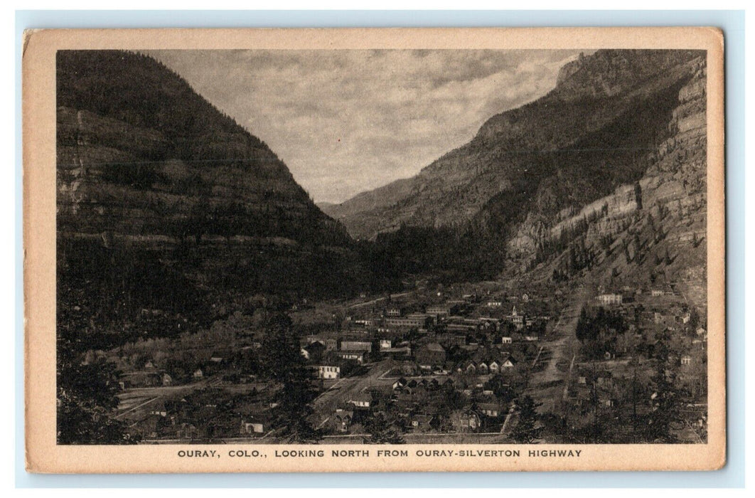 c1920 Bird's Eye View Ouray Silverton Highway Colorado CO Antique Postcard