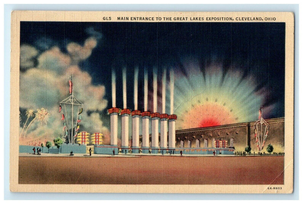 The Main Entrance To Great Lakes Expositions Cleveland Ohio OH Vintage Postcard